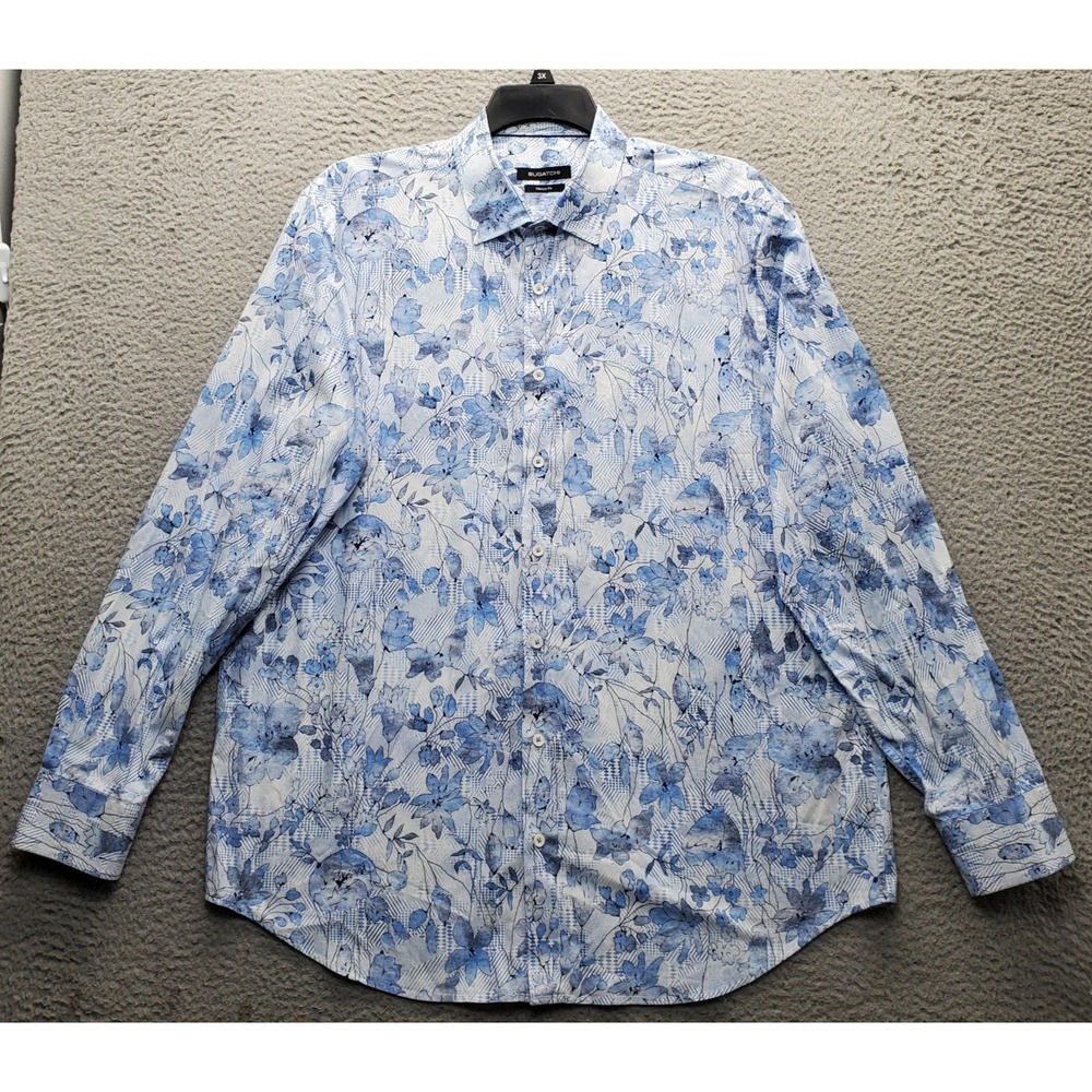 BUGATCHI Shirt Mens XL Multicolor AOP Classic Fit Long Sleeve Collared Button-Up